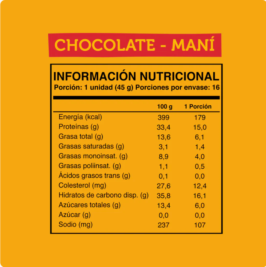 Wild Protein Chocolate Maní - x12 display de 16 uds