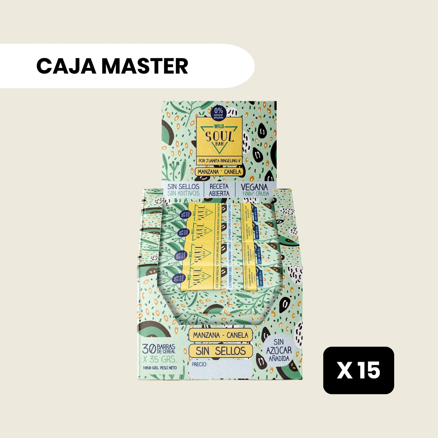 15 cajas Soul Bar Manzana Canela - 30 unidades c/u