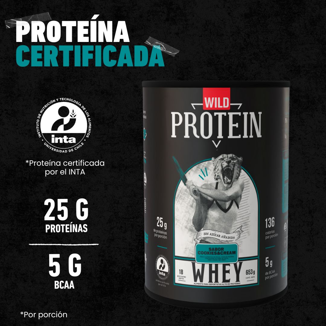 Wild Protein Whey sabor Cookies & Cream - x6 tarros de 653 g c/u