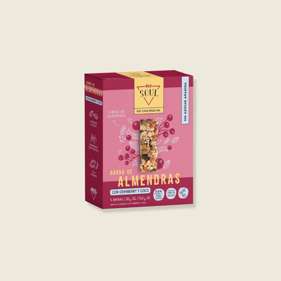 Barra Frutos Secos Cranberry Coco - 5 unidades