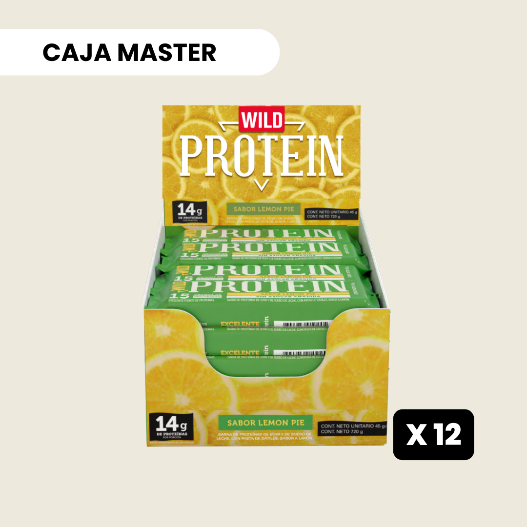 12 cajas Wild Protein Lemon Pie - 16 unidades c/u