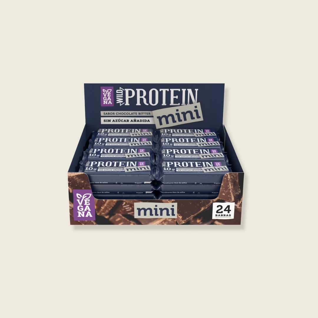 Wild Protein Mini Vegana Chocolate Bitter 24 unidades