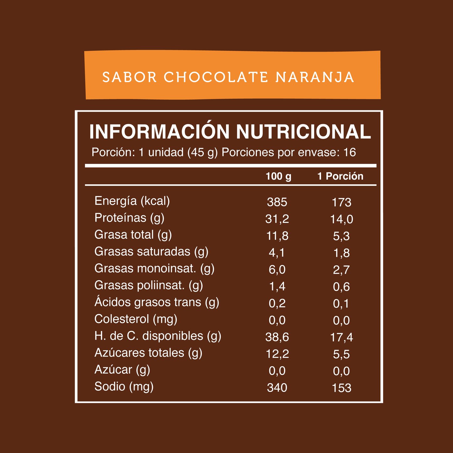 Wild Protein Vegana Chocolate Naranja - 16 unidades
