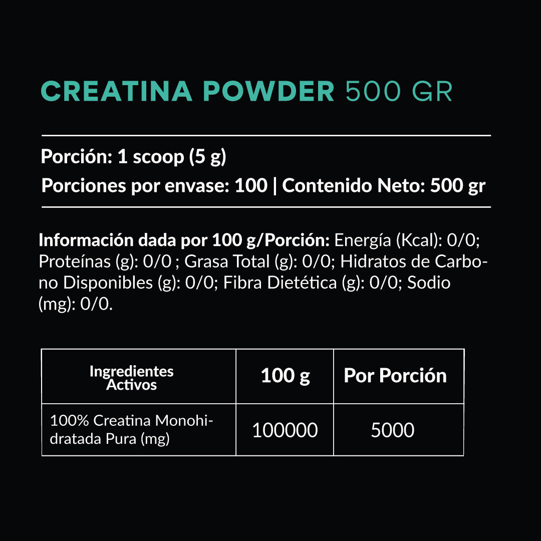 Creatina Monohidratada en Polvo (500g)