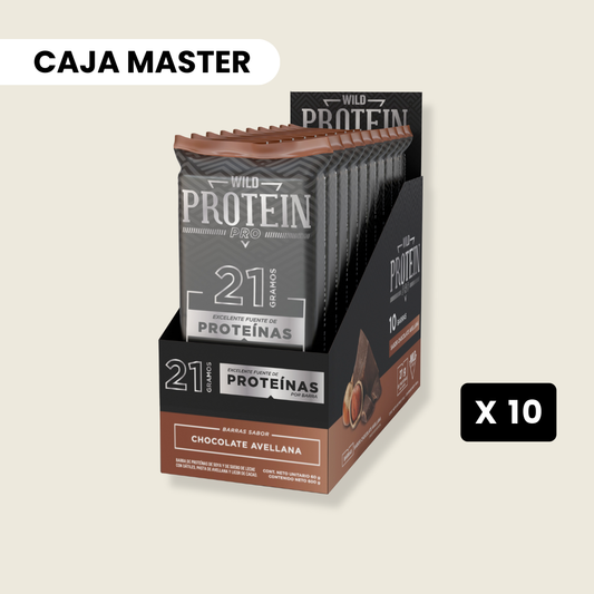 10 cajas Wild Protein Pro Chocolate Avellana - 10 unidades c/u