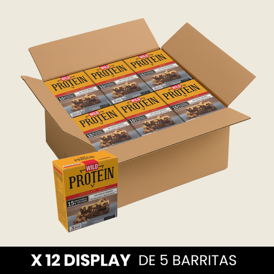 Wild Protein Chocolate Maní - x12 display de 5 uds