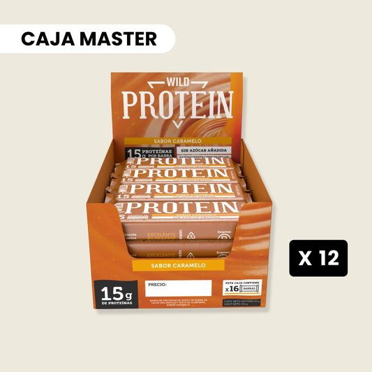 12 cajas Wild Protein Caramelo - 16 unidades c/u