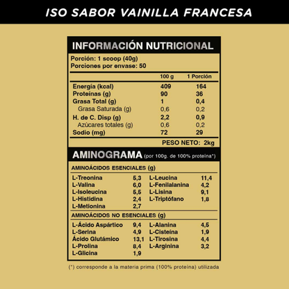 WILD PROTEIN PRO BATIDO PROTEICO ISO VAINILLA FRANCESA 2000g 1U TARRO