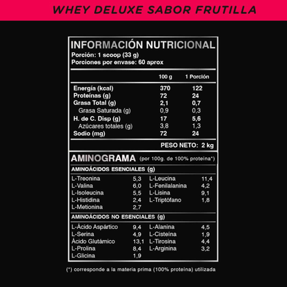 WILD PROTEIN PRO BATIDO PROTEICO WHEY DELUXE FRUTILLA 2000g 1U TARRO