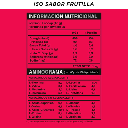 WILD PROTEIN PRO BATIDO PROTEICO ISO FRUTILLA 1000g 1U TARRO