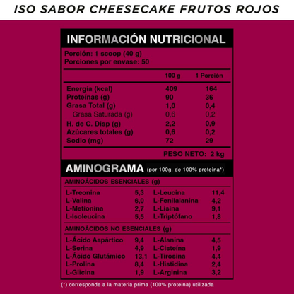 WILD PROTEIN PRO BATIDO PROTEICO ISO CHEESECAKE FRUTOS ROJOS 2000g 1U TARRO