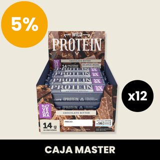 Caja Master Wild Protein Chocolate Bitter 16 Uds