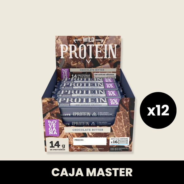 Caja Master Wild Protein Chocolate Bitter 16 Uds