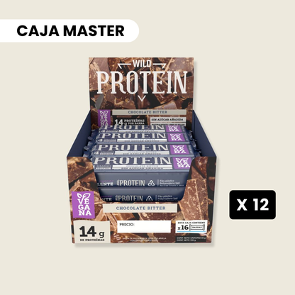 12 cajas Wild Protein Vegana Chocolate Bitter -16 unidades c/u