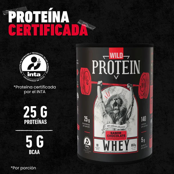 6 tarros Wild Protein Whey sabor Chocolate - (653 g) c/u