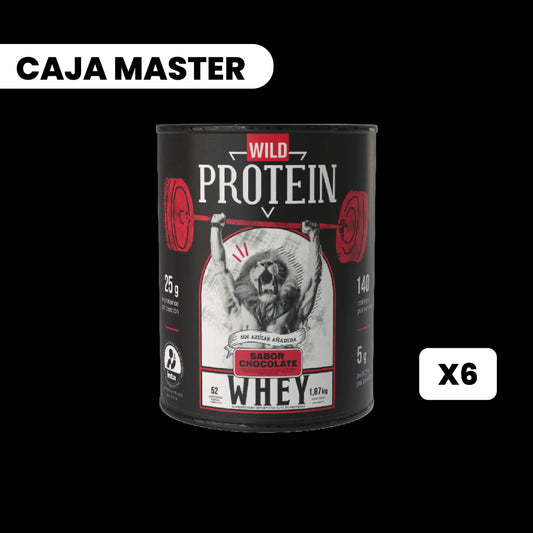 6 tarros Wild Protein Whey sabor Chocolate - (653 g) c/u