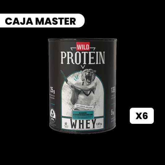 6 tarros Wild Protein Whey sabor Cookies & Cream - (653 g) c/u