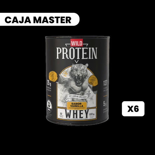 6 tarros Wild Protein Whey sabor Vainilla - (653 g) c/u