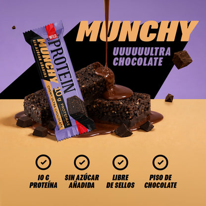 12 cajas Wild Protein Munchy Ultra Chocolate - 16 unidades c/u