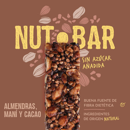 Wild Soul Barra de Frutos Secos Cacao Nibs Maní - x15 display de 4 uds