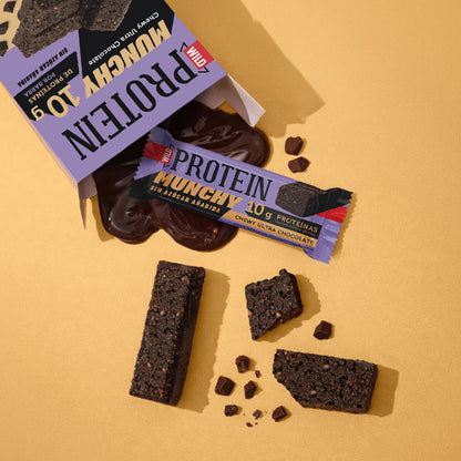 15 cajas Wild Protein Munchy Ultra Chocolate- 4 unidades c/u