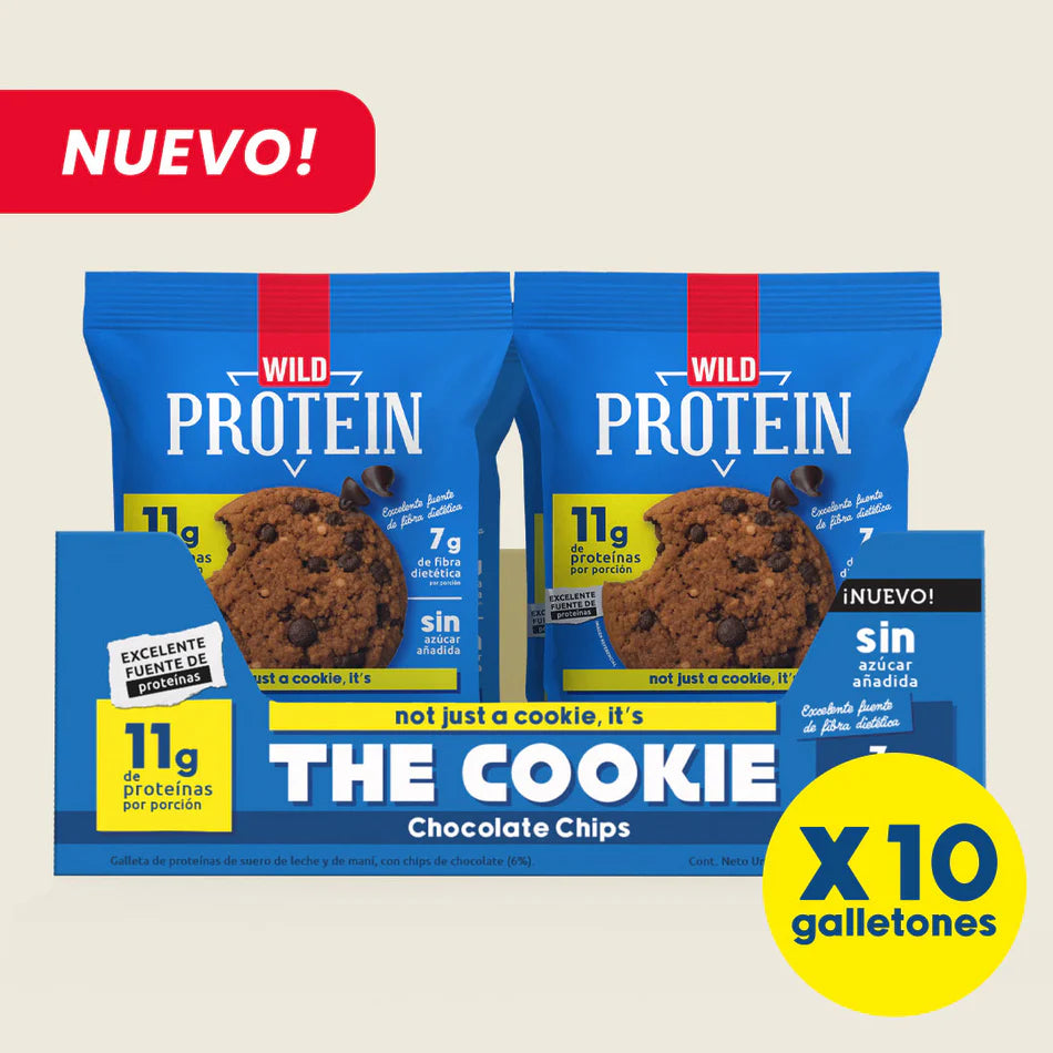 Wild Protein Cookie Chocolate Chips - x4 display de 10 uds
