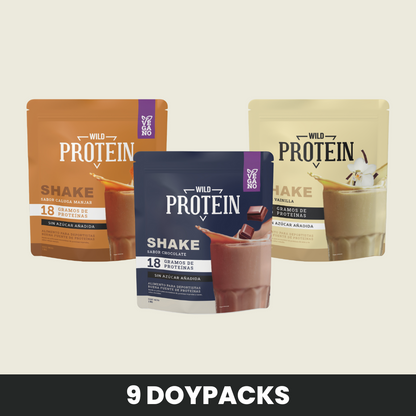 Pack Wild Protein shakes en polvo 1kg - 9 unidades