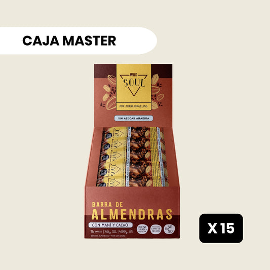 15 cajas Barra de Frutos Secos Cacao Nibs Maní - 16 unidades c/u
