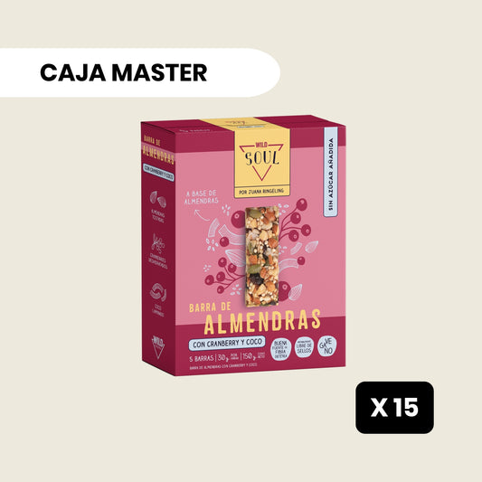 15 cajas Barra Frutos Secos Cranberry Coco - 5 unidades c/u