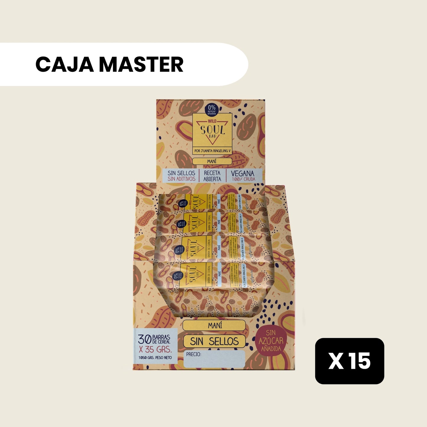 15 cajas Soul Bar Maní - 30 unidades c/u