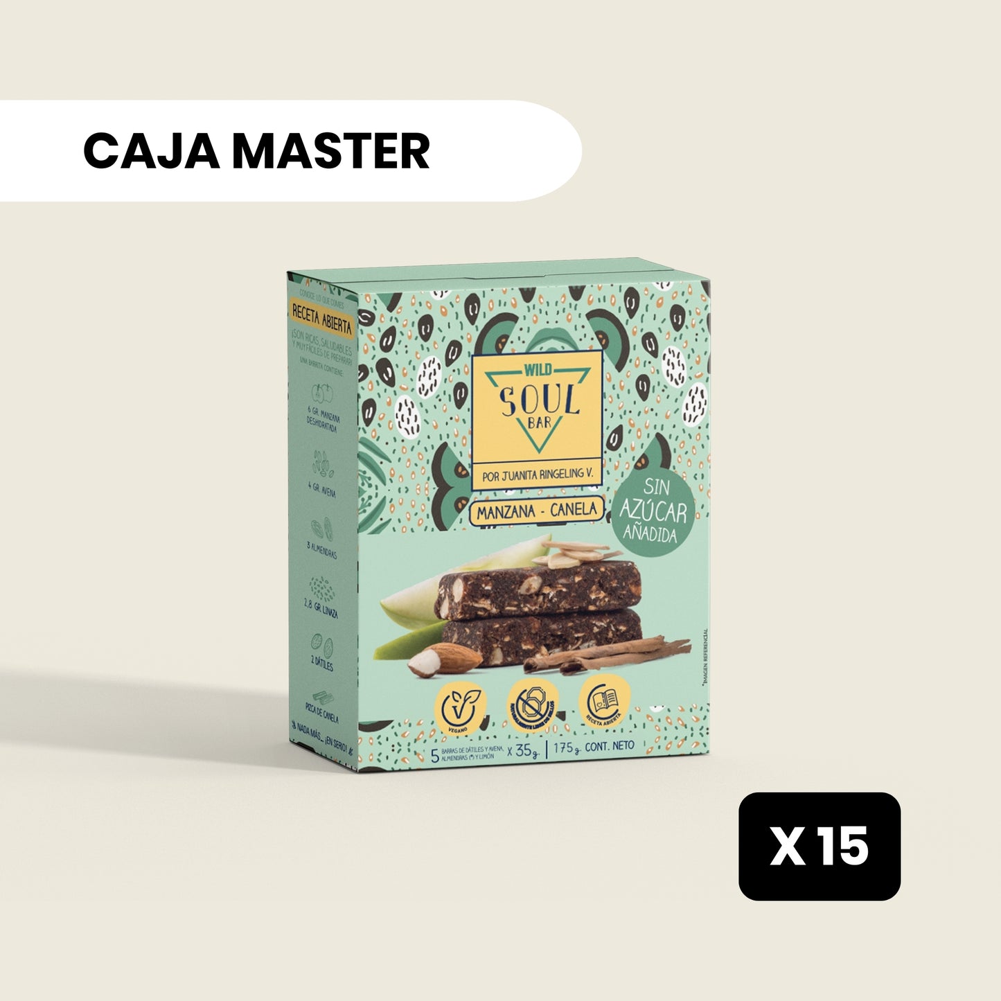 15 cajas Soul Bar Manzana Canela - 5 unidades c/u