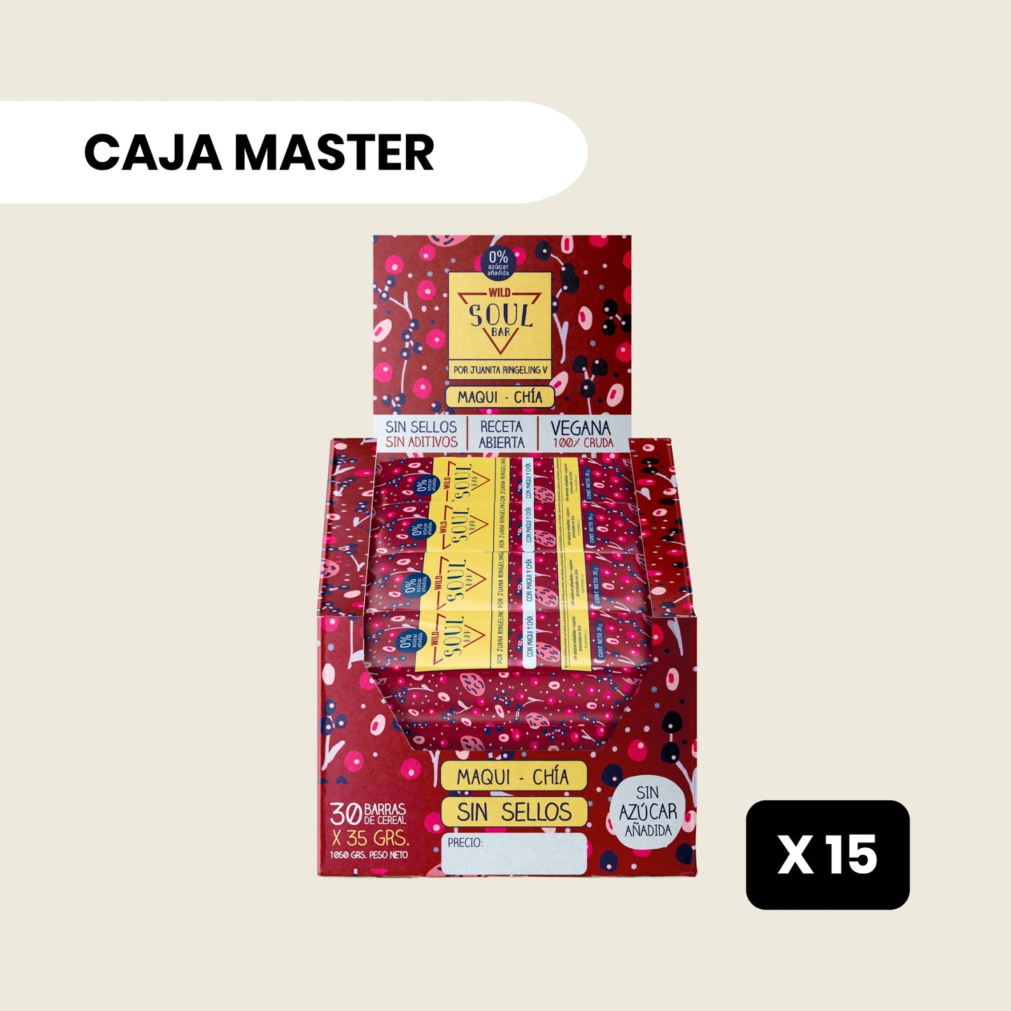 15 cajas Soul Bar Maqui Chía - 30 unidades c/u