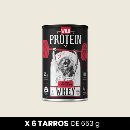 Wild Protein Whey sabor Chocolate - x6 tarros de 653 g c/u