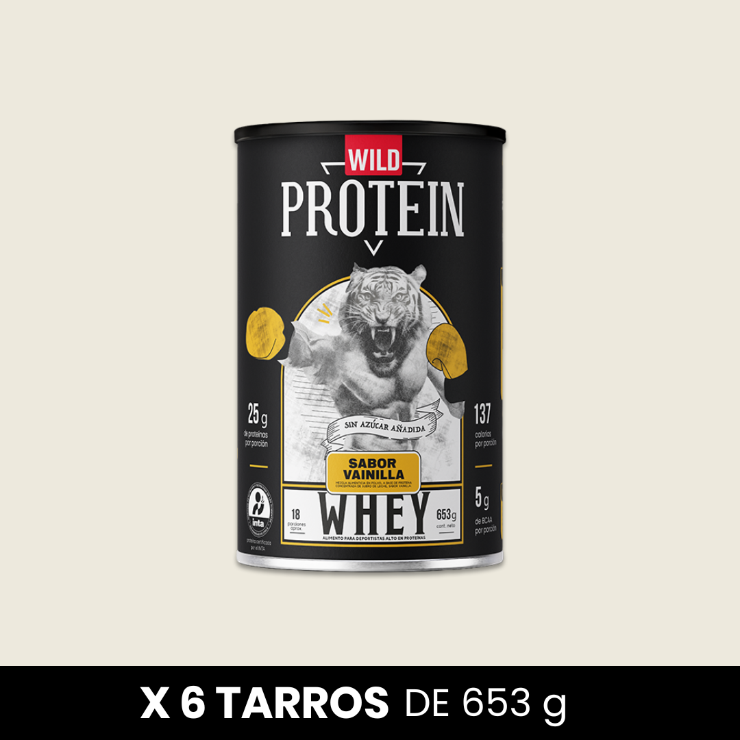 Wild Protein Whey sabor Vainilla - x6 tarros de 653 g c/u
