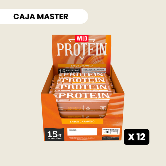 12 cajas Wild Protein Caramelo - 16 unidades c/u