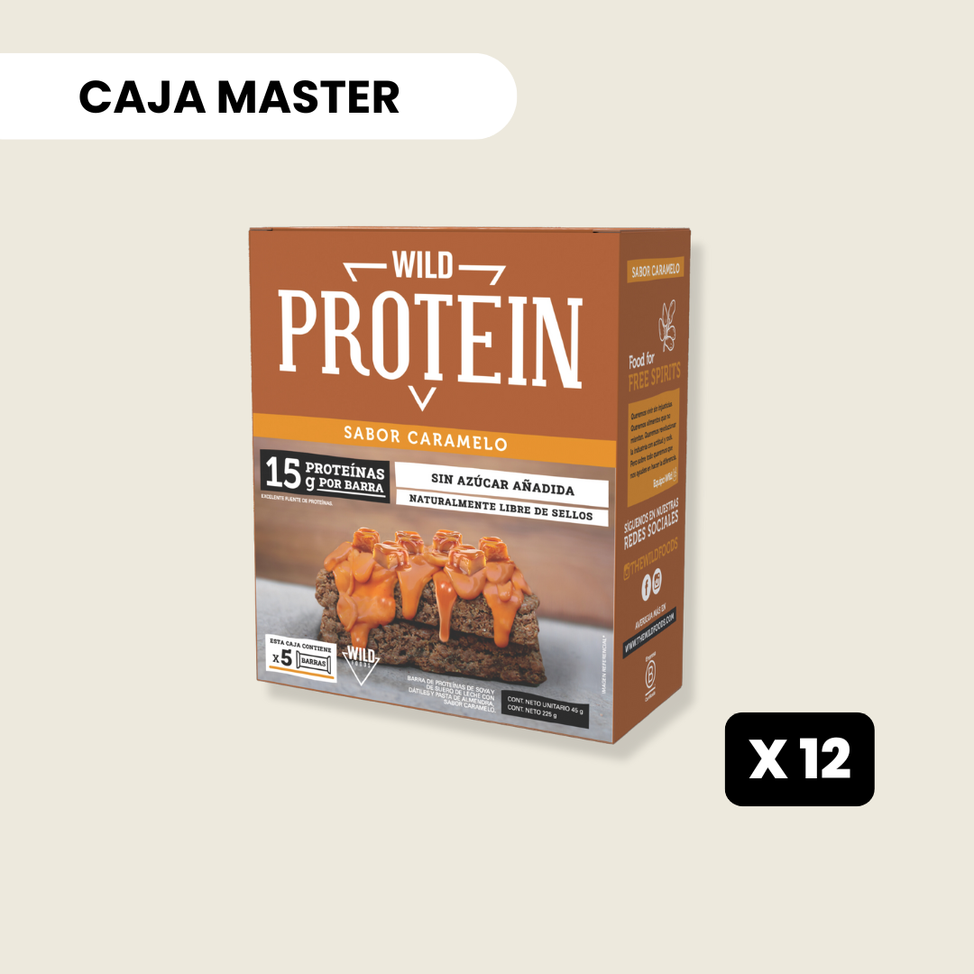 12 Cajas Wild Protein Caramelo 5 unidades c/u