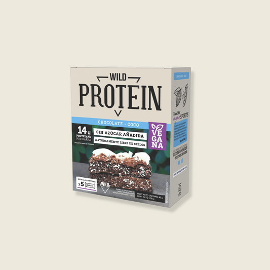 Wild Protein Vegana Chocolate Coco 5 unidades