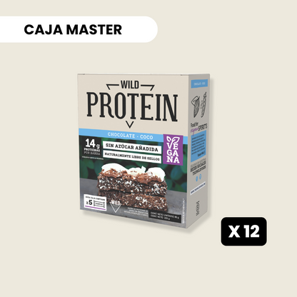 12 Cajas Wild Protein Vegana Chocolate Coco 5 unidades c/u