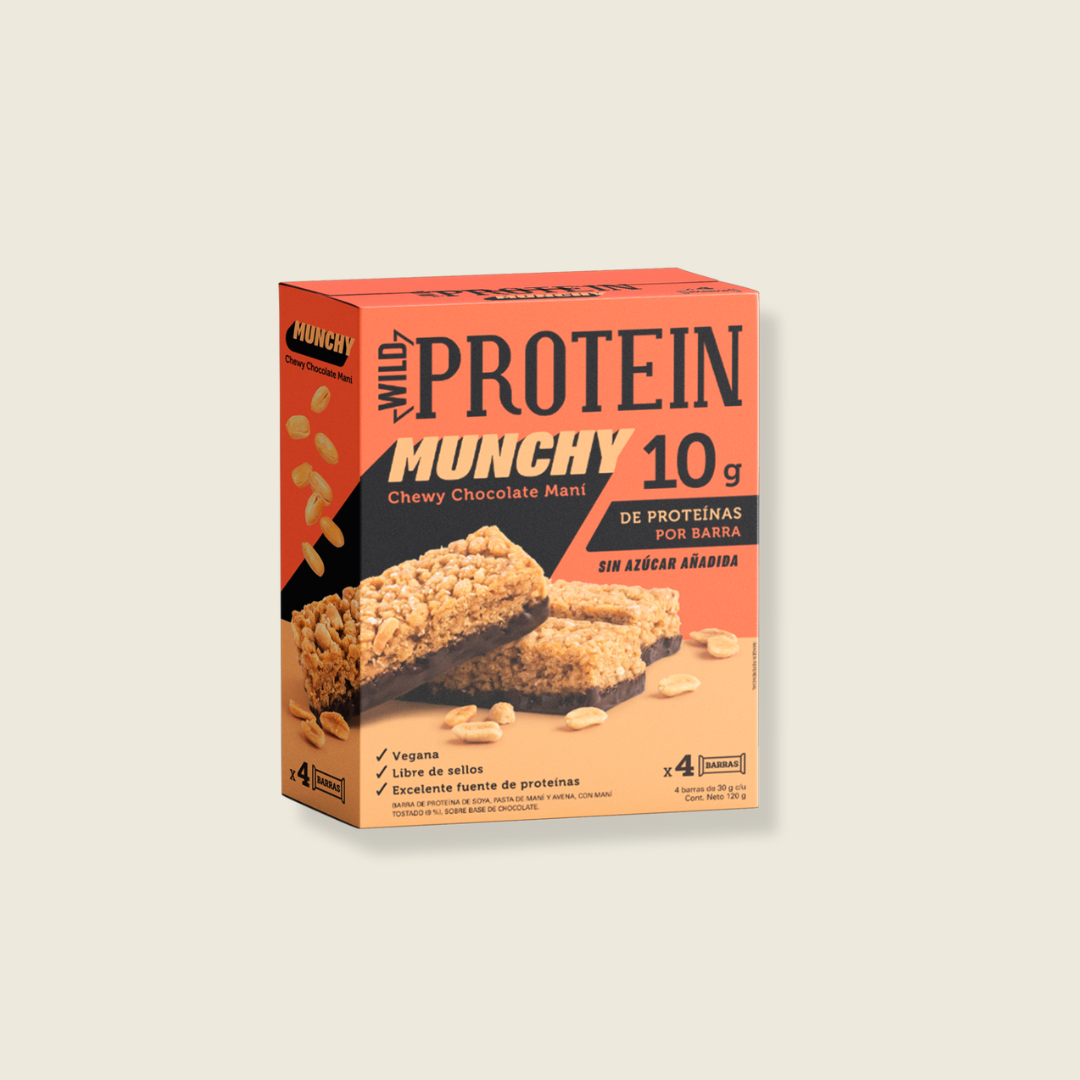 Wild Protein Munchy Chocolate Maní 4 unidades