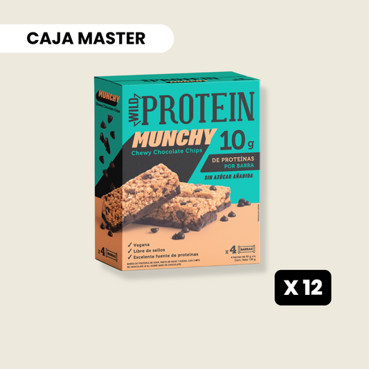 12 Cajas Wild Protein Munchy Chocolate Chips 4 unidades c/u