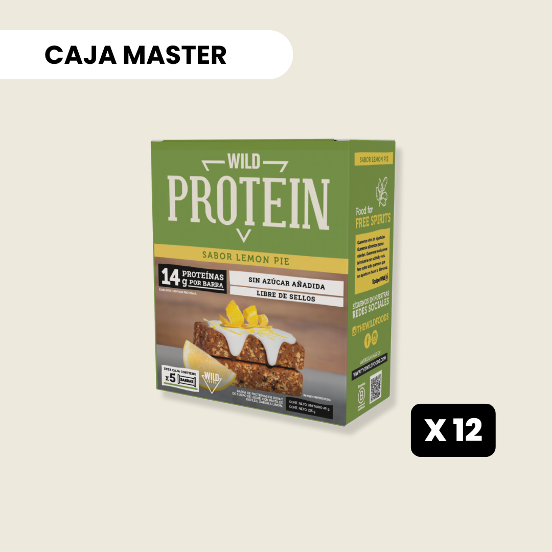 12 Cajas Wild Protein Lemon Pie 5 unidades c/u