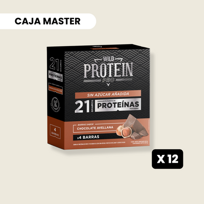 12 Cajas Wild Protein Pro Chocolate Avellana 4 unidades c/u