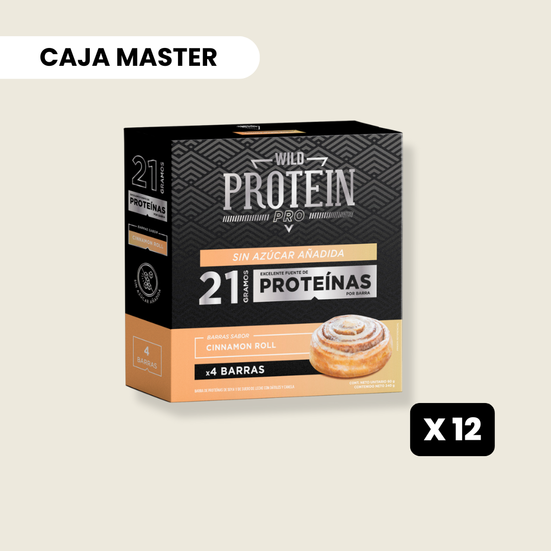 12 Cajas Wild Protein Pro Cinnamon Roll 4 unidades c/u