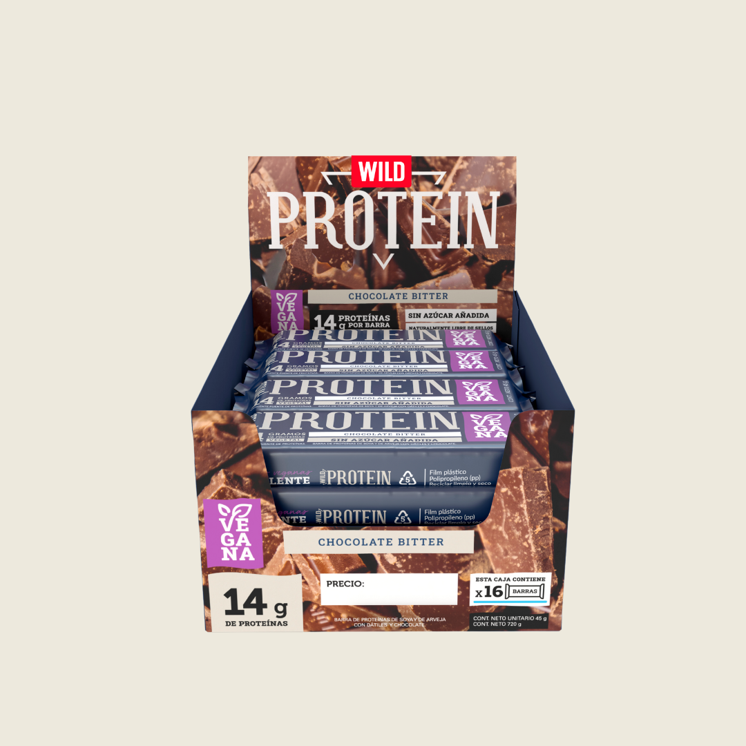 Wild Protein Vegana Chocolate Bitter - 16 unidades