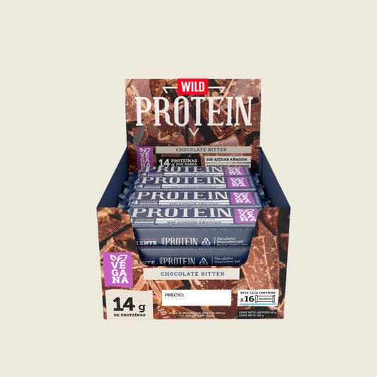Wild Protein Vegana Chocolate Bitter - 16 unidades