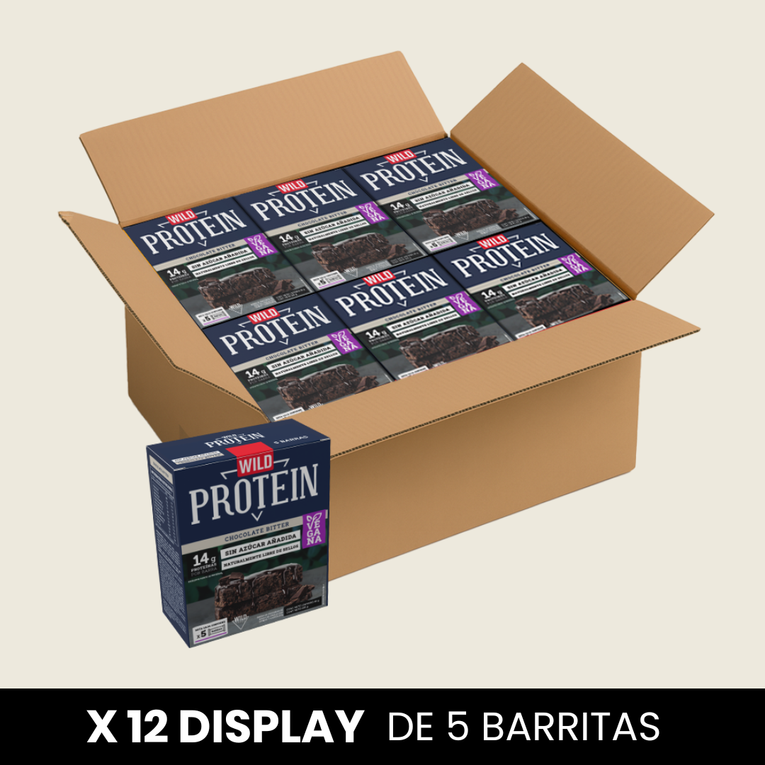 Wild Protein Vegana Chocolate Bitter - x12 display de 5 uds