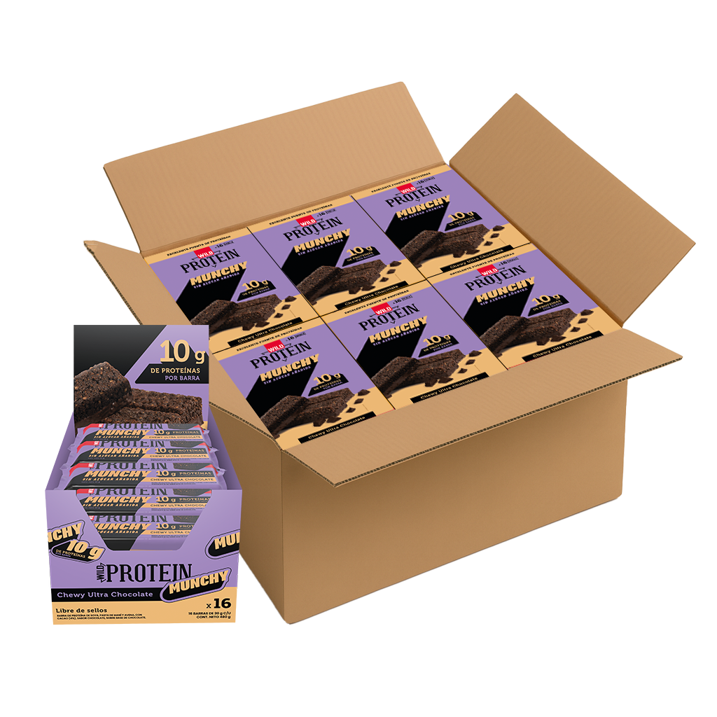Wild Protein Munchy Ultra Chocolate - x12 display de 16 uds