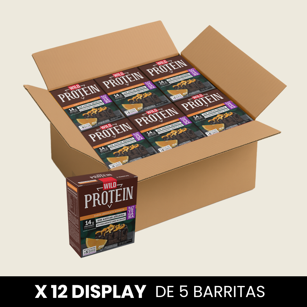 Wild Protein Vegana Chocolate Naranja - x12 display de 5 uds