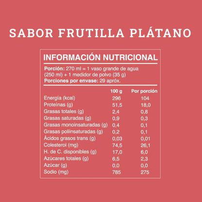 Shake en polvo sabor Frutilla Plátano 1 kg