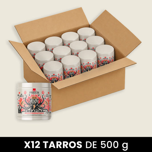 Wild Protein Creatina Monohidratada en Polvo - 12 tarros de 500 g c/u